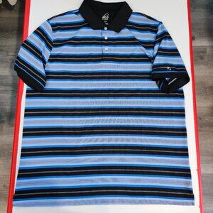 Arnold Palmer Golf polo shirt men's size XL blue stripes pattern